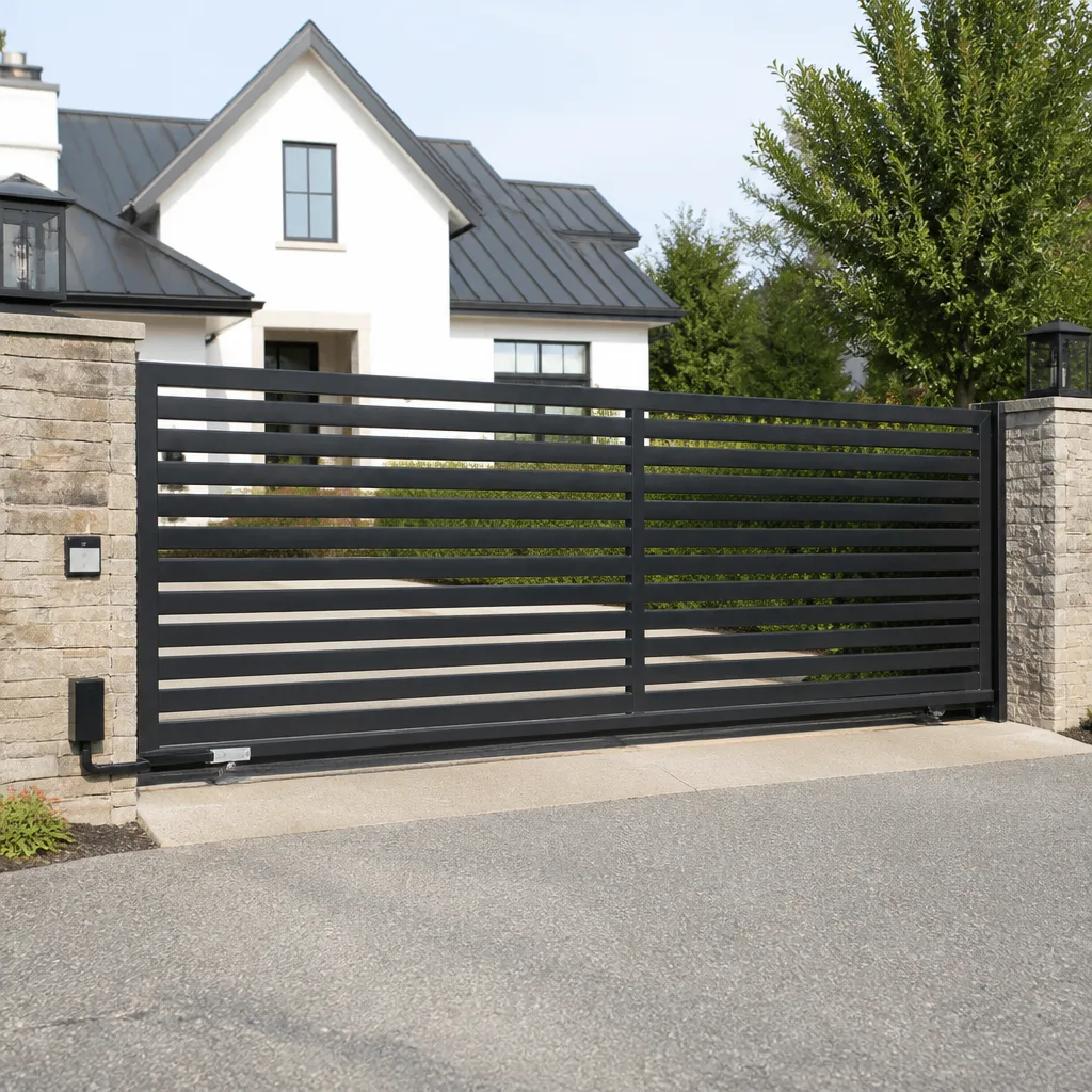 Sliding driveway gates